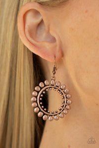 Radiating Radiance - Copper Earrings - Paparazzi Accessories