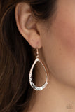 BEVEL-headed Brilliance - Rose Gold Earrings - Paparazzi Accessories