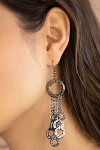 Right Under Your NOISE - Black Earrings - Paparazzi Accessories