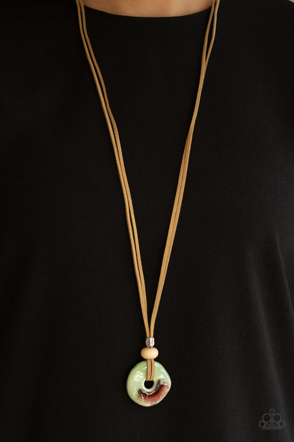 Primal Paradise - Green Necklace - Paparazzi Accessories