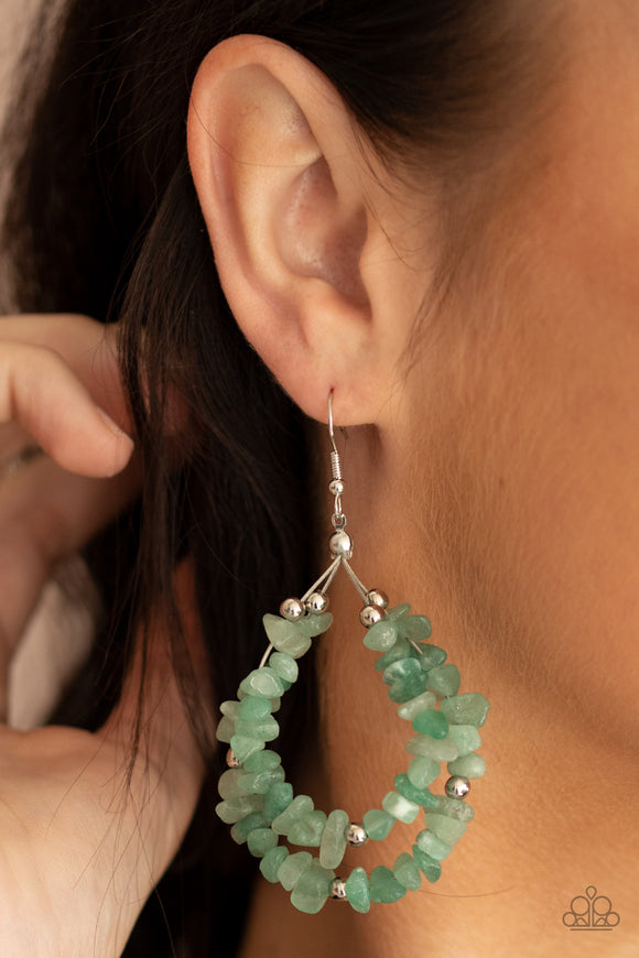 Canyon Rock Art - Green Earrings - Paparazzi Accessories
