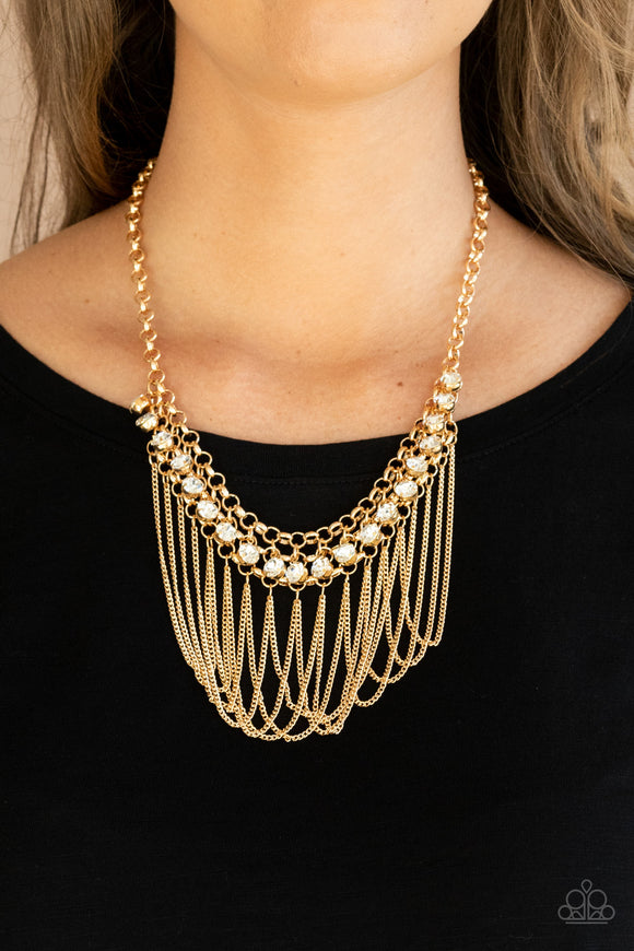 Flaunt Your Fringe - Gold Necklace - Paparazzi Accessories