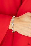Social GLISTENING - White Bracelet - Paparazzi Accessories
