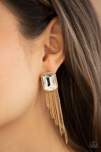 Save for a REIGNy Day - Gold Post Earrings - Paparazzi Accessories