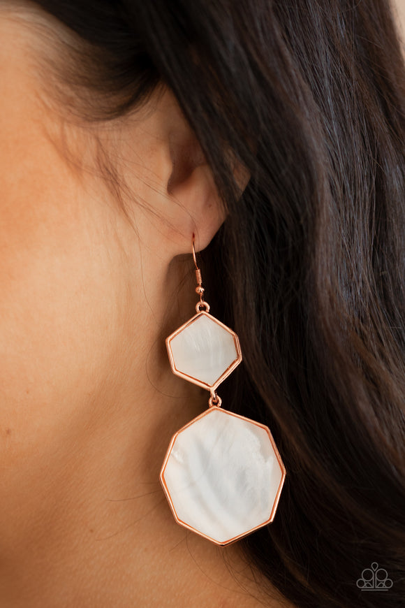 Vacation Glow - Copper Earrings - Paparazzi Accessories