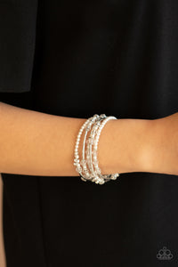 Head-Turning Twinkle - White Bracelet - Paparazzi Accessories