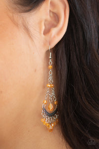 First In SHINE - Orange Earrings - Paparazzi Accessories