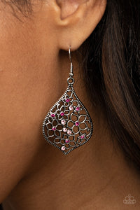 Full Out Florals - Pink Earrings - Paparazzi Accessories