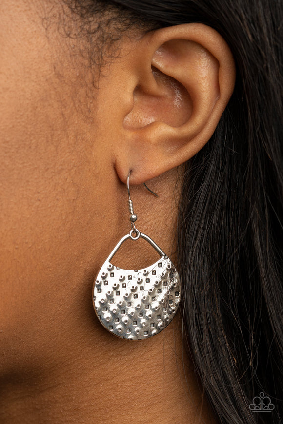 Im Sensing a Pattern Here - Silver Earrings - Paparazzi Accessories