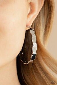 Exhilarated Edge - Silver Earrings - Paparazzi Accessories