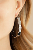 Exhilarated Edge - Silver Earrings - Paparazzi Accessories