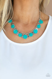 Flower Powered - Blue Necklace - Paparazzi Accessories