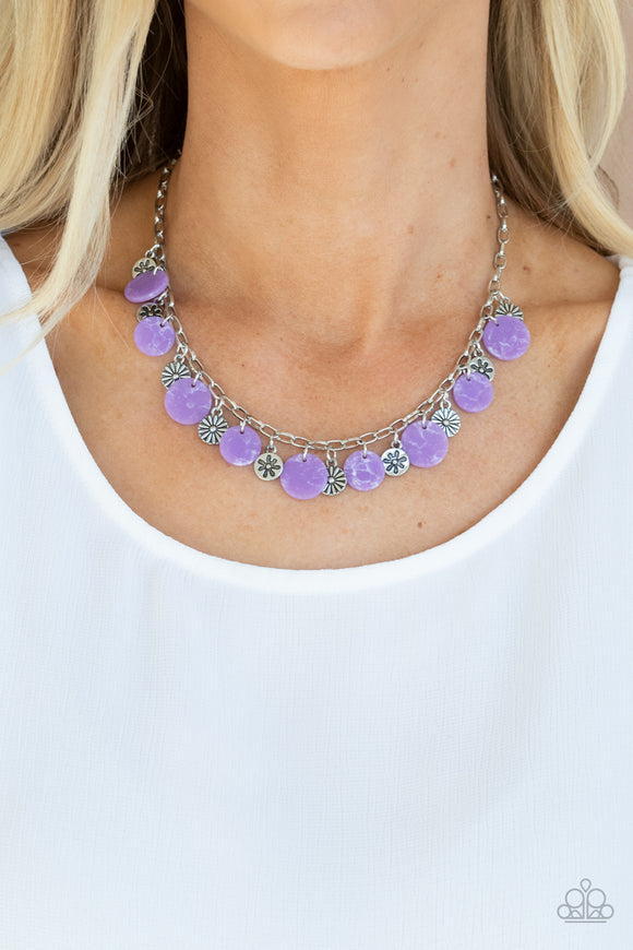 Flower Powered - Purple Necklace - Paparazzi Accessories