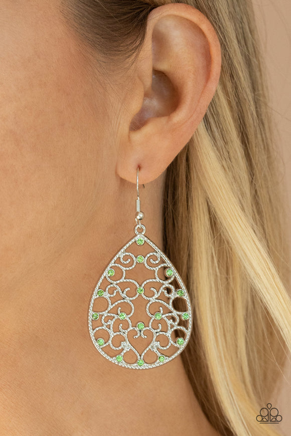 Midnight Carriage - Green Earrings - Paparazzi Accessories