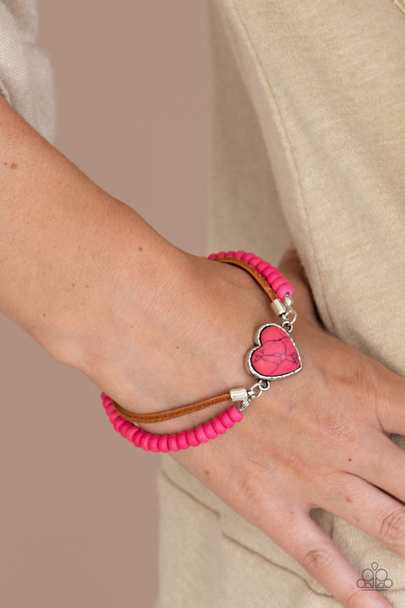 Charmingly Country - Pink Bracelet - Paparazzi Accessories