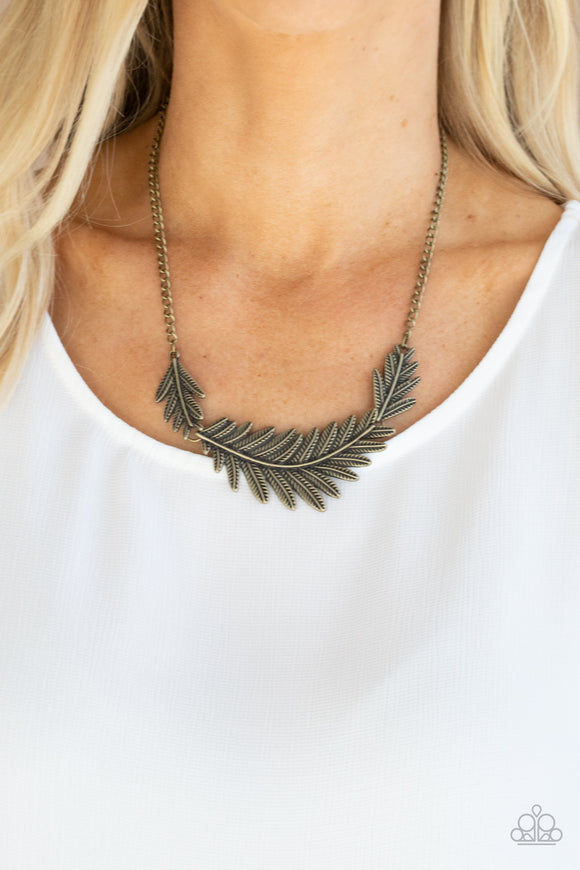 Queen of the QUILL - Brass Necklace - Paparazzi Accessories