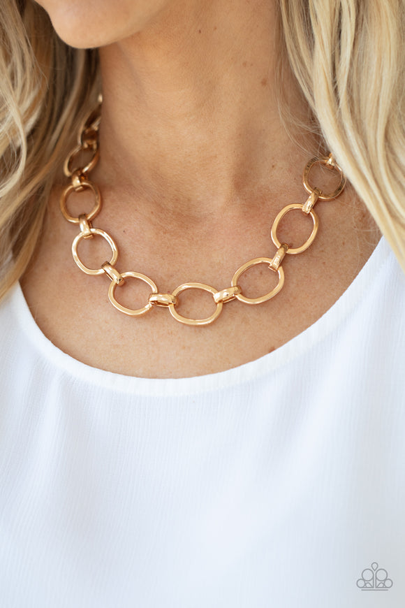 HAUTE-ly Contested - Gold Necklace - Paparazzi Accessories