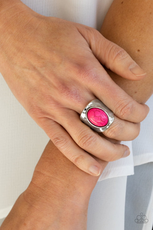 Elemental Essence - Pink Ring - Paparazzi Accessories