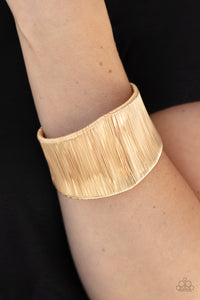 Hot Wired Wonder - Gold Bracelet - Paparazzi Accessories