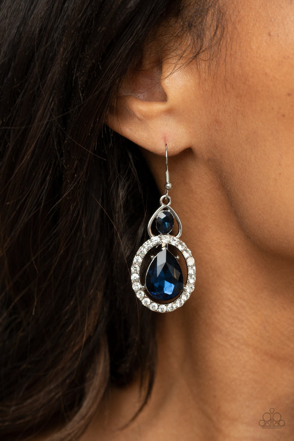 Double The Drama - Blue Earrings - Paparazzi Accessories