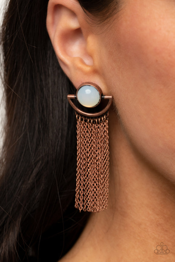 Opal Oracle - Copper Post Earrings - Paparazzi Accessories