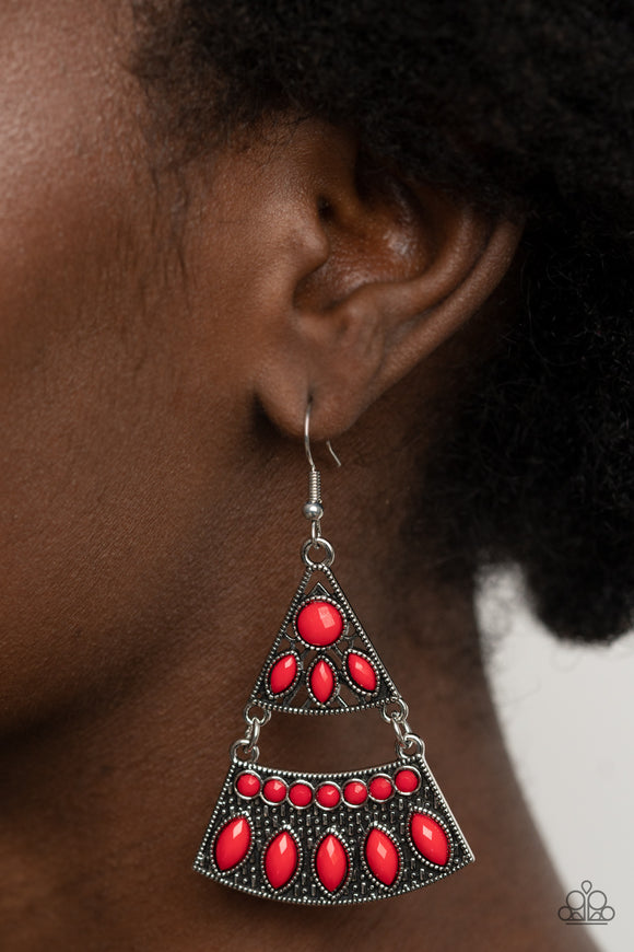 Desert Fiesta - Red Earrings - Paparazzi Accessories