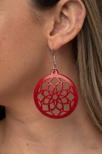 Mandala Meadow - Red Earrings - Paparazzi Accessories