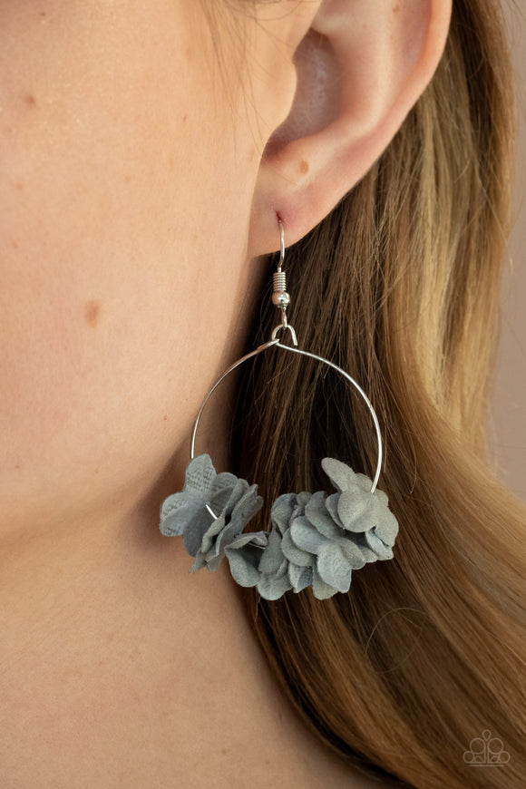 Flirty Florets - Silver Earrings - Paparazzi Accessories