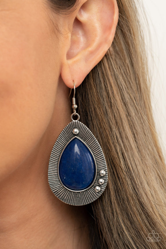 Western Fantasy - Blue Earrings - Paparazzi Accessories