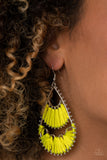 Samba Scene - Yellow Earrings - Paparazzi Accessories