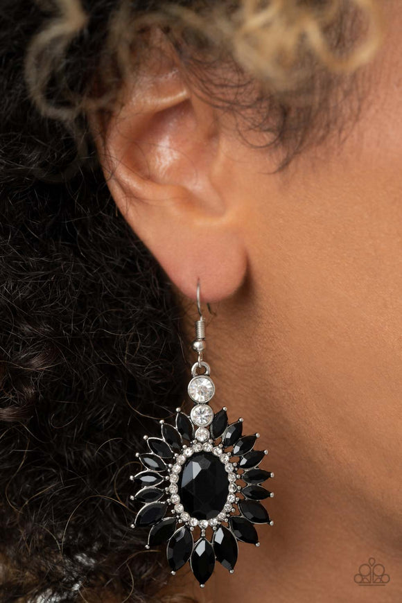 Big Time Twinkle - Black Earrings - Paparazzi Accessories