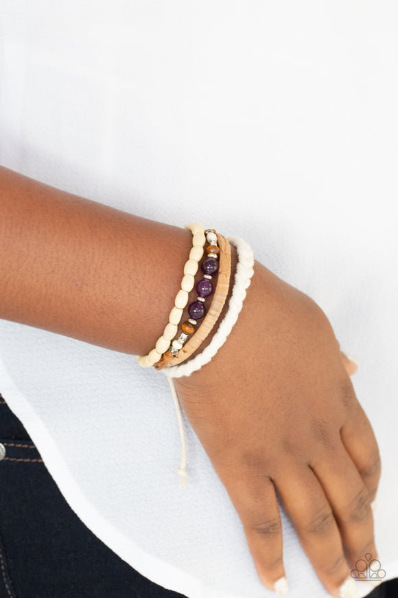 Natural born navigator purple bracelet paparazzi Clearance