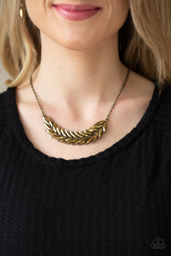 Flight of FANCINESS - Brass Necklace - Paparazzi Accessories