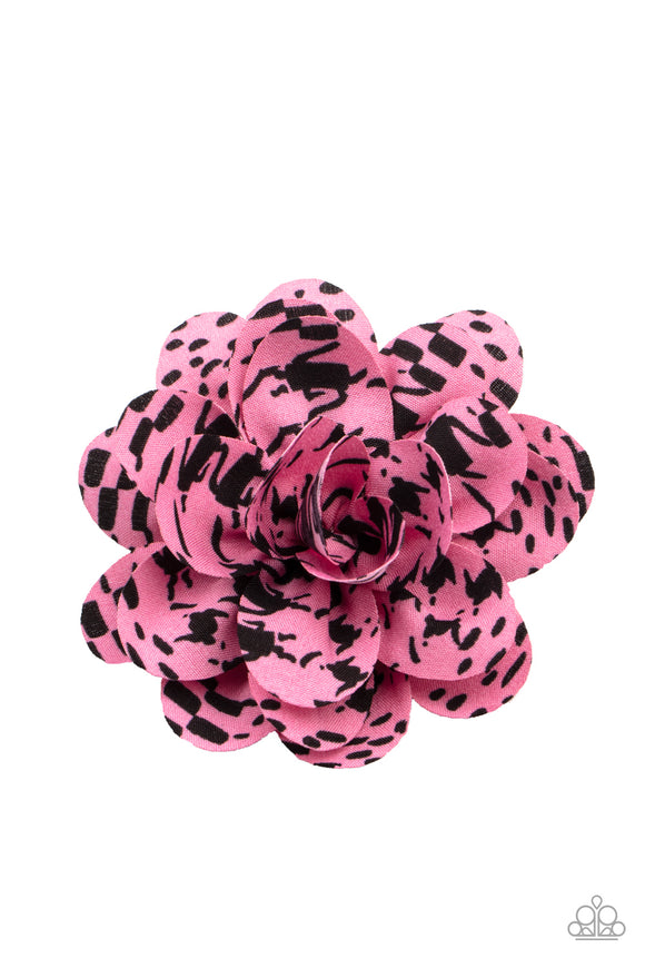 Patterned Paradise - Pink Hair Clip - Paparazzi Accessories