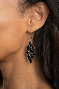 Flamboyant Foliage - Black Earrings - Paparazzi Accessories