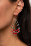 Summer Staycation - Red Earrings - Paparazzi Accessories
