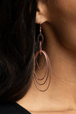 OVAL The Moon - Copper Earrings - Paparazzi Accessories