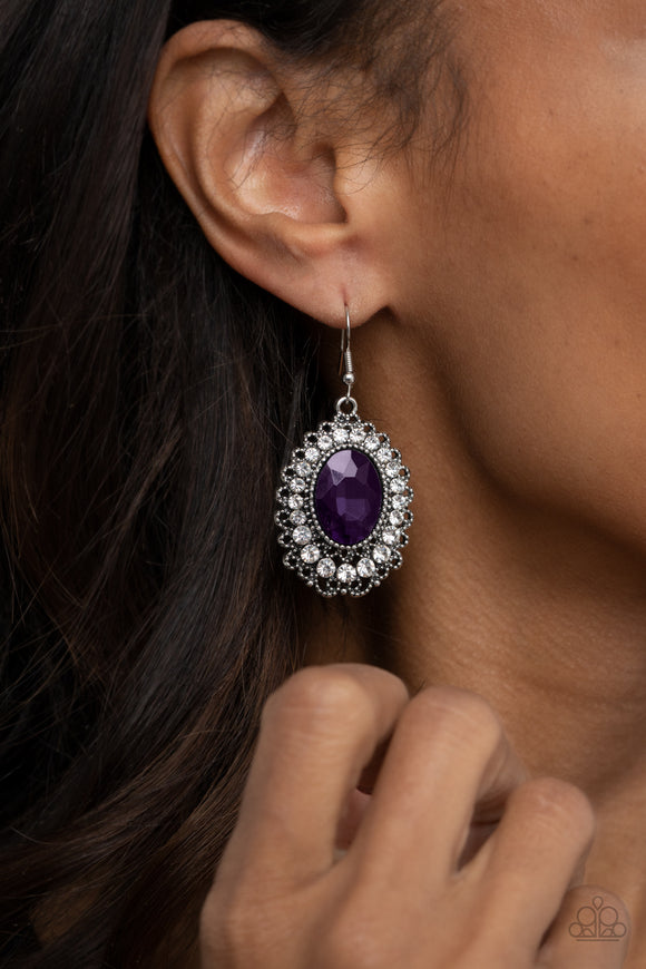 Glacial Gardens - Purple Earrings - Paparazzi Accessories