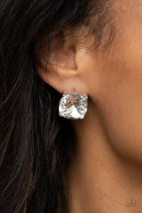 Royalty High - White Post Earrings - Paparazzi Accessories
