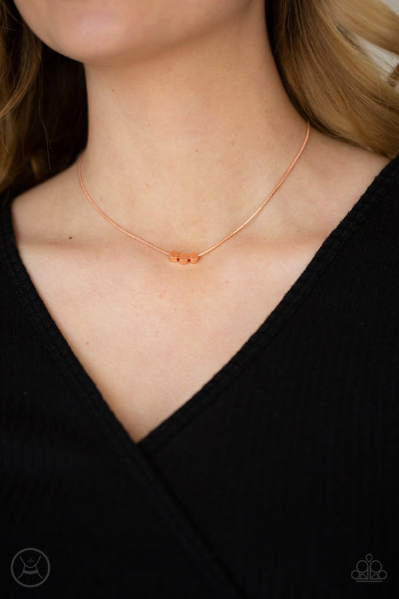 Dynamically Dainty - Copper Necklace - Paparazzi Accessories