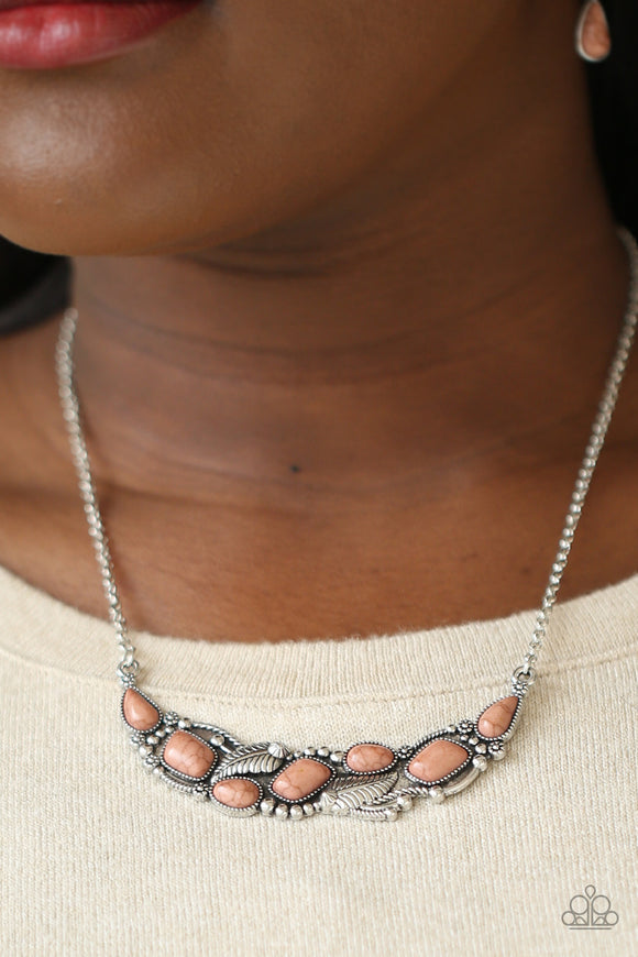 Cottage Garden - Brown Necklace - Paparazzi Accessories