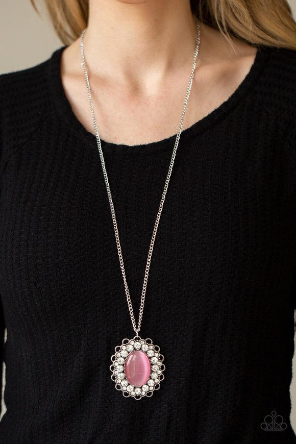 Oh My Medallion - Pink Necklace - Paparazzi Accessories