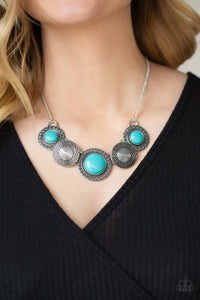 Canyon Cottage - Blue Necklace - Paparazzi Accessories
