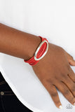 Corded Couture - Red Bracelet - Paparazzi Accessories