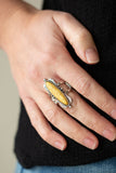 Cottage Craft - Yellow Ring - Paparazzi Accessories