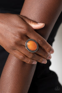 Stone Terrarium - Orange Ring - Paparazzi Accessories