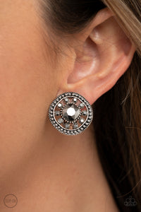 Dazzling Definition - Silver Clip-On Earrings - Paparazzi Accessories