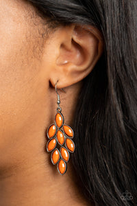 Flamboyant Foliage - Orange Earrings - Paparazzi Accessories