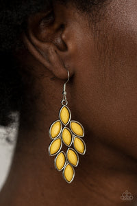 Flamboyant Foliage - Yellow Earrings - Paparazzi Accessories