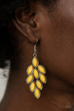 Flamboyant Foliage - Yellow Earrings - Paparazzi Accessories